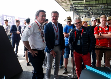 v.l.n.r: Gründer und CEO der Formel E Alejandro Agag, Formel-1-Star David Coulthard, voestalpine-CEO Wolfgang Eder © Courtesy of Formula E